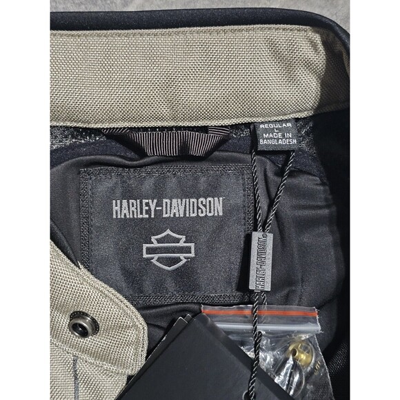 NWT $300.00 Harley-Davidson Mens Piledriver 2.0 Snaptab Textile Jacket Tan LARGE - Picture 16 of 16